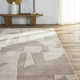 Handmade Abstract Taupe/ Cream Area Rug (10'X14')