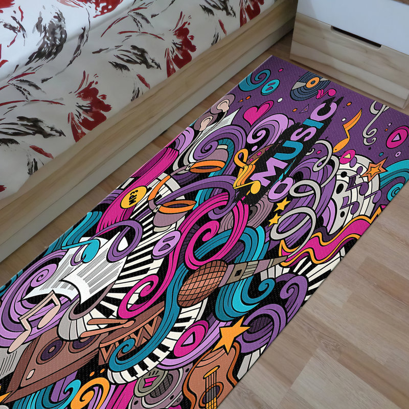 Plush Ultra Soft Printed Rug with Vibrant Geometric Design Ideal for Adding a Splash of Color to Any Room in Your Home