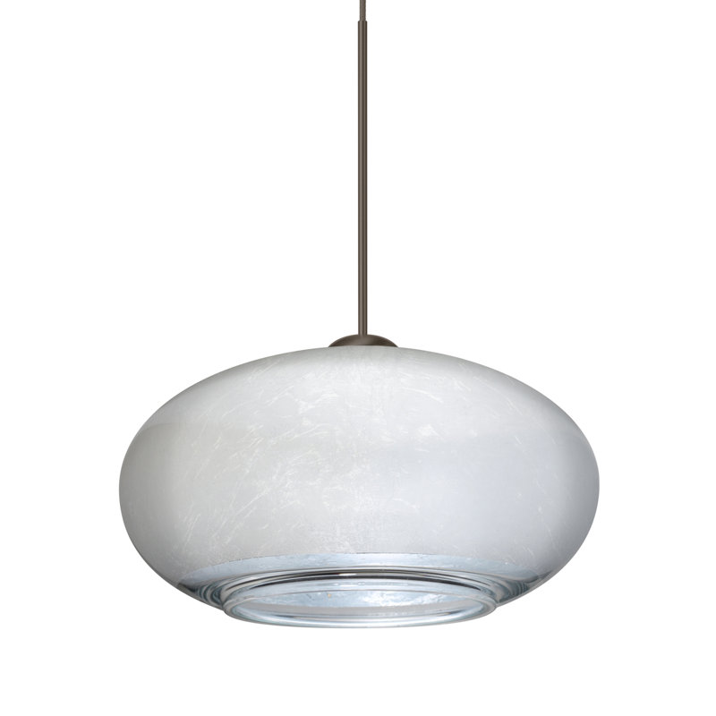 Birkdale 1 - Light Single Pendant, Brushed Bronze, Silver Foil