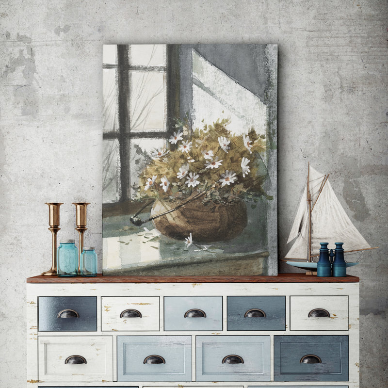 «Daisies in the Window», reproduction sur toile tendue, H 16 po x l 20 po x P 1,5 po