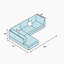Canapé modulaire en cuir 3 pièces Kertu