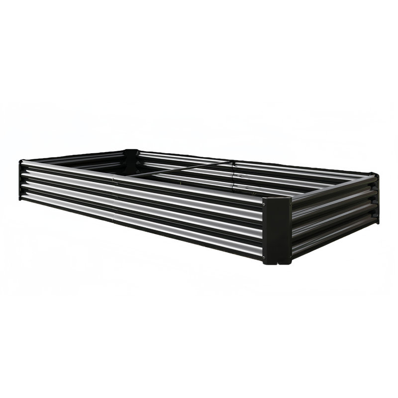 Rectangle Metal Raised Garden Bed (), Black, 11.81" H x 44.69" W x 91.34" D