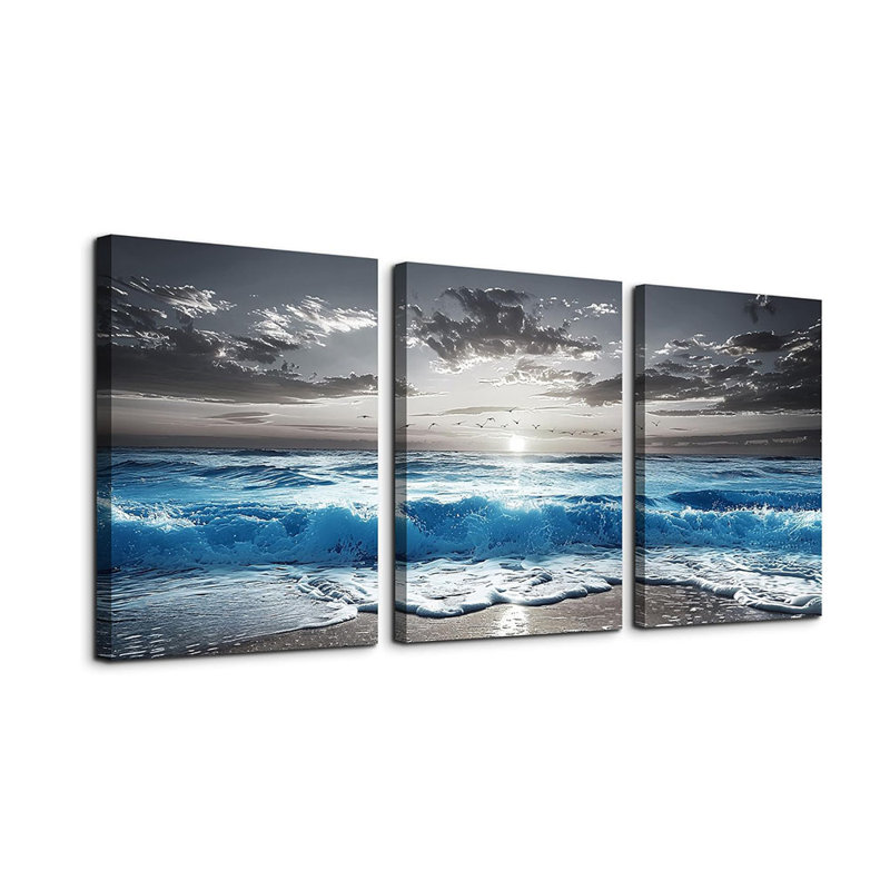 3 Piece Wrapped Canvas Print, 60 cm H x 40 cm W