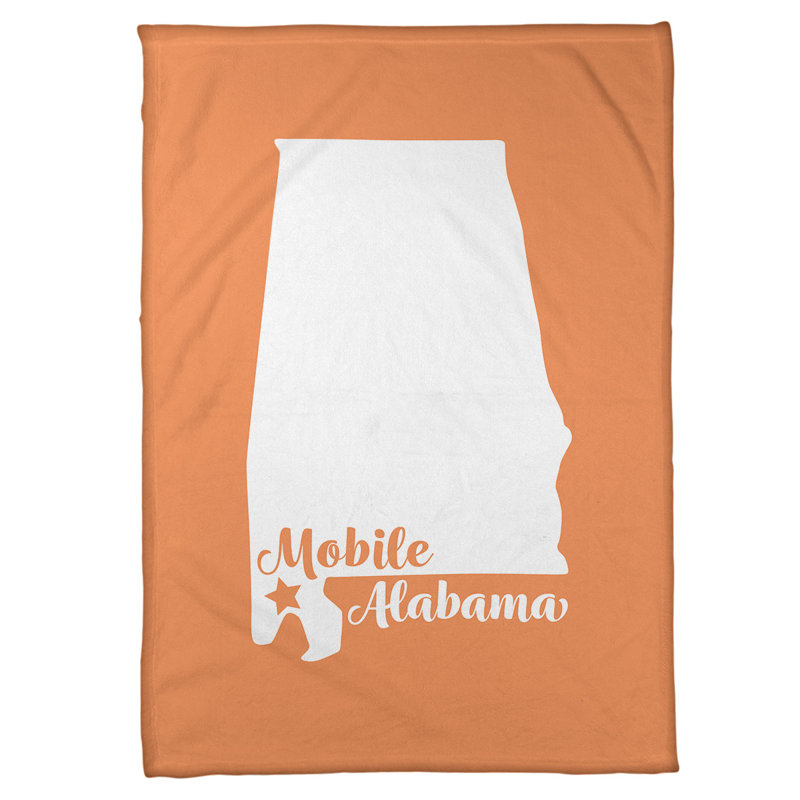 Jeté polaire de l’alabama mobile, l 62,5 po x L 82,5 po, Orange