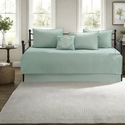 Reversible Cotton Bedding Set, Seafoam Quilted Daybed Cover For Home Decor