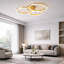 LED Semi Flush Mount 3-lights gold ceiling light with remote control