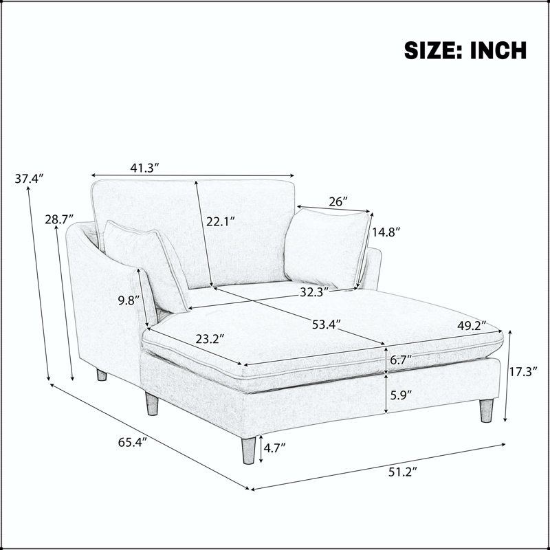 Canapé en chenille de 51,2 po avec coussins, Vert