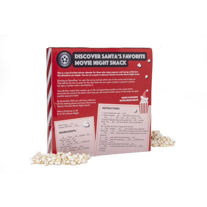 Wabash Valley Farms Santa #39 s Secret Snack Popcorn Advent Calendar Wayfair