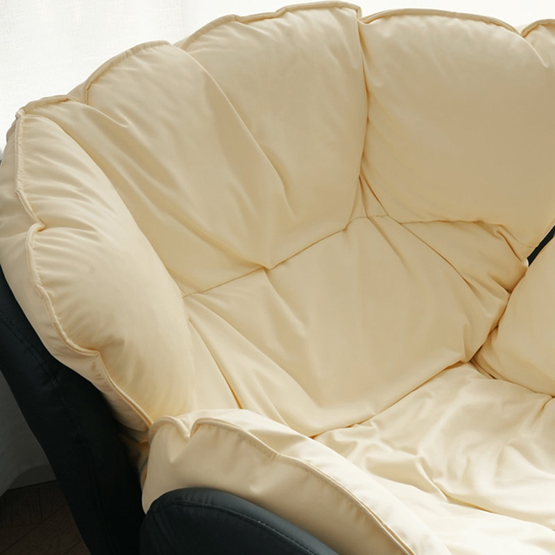 Chaise berçante imperméable en cuir Nano, Beige / noir