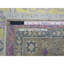 Tapis rose / jaune en laine noué à la main de conception unique 3 pi 3 po x 4 pi 8 po Harpenden