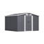 Charcoal Black Garden Storage 8 ft. W + 8 ft. D Metal Tool Shed