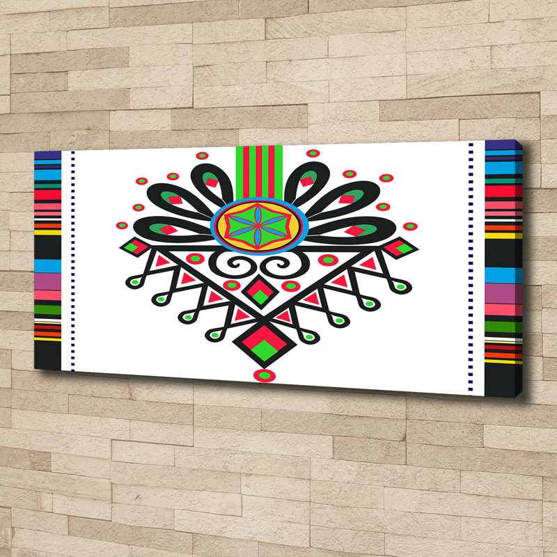 Polish Folk Pattern - No Frame Print on Glass, Canvas, 50cm H x 125cm W x 2cm D
