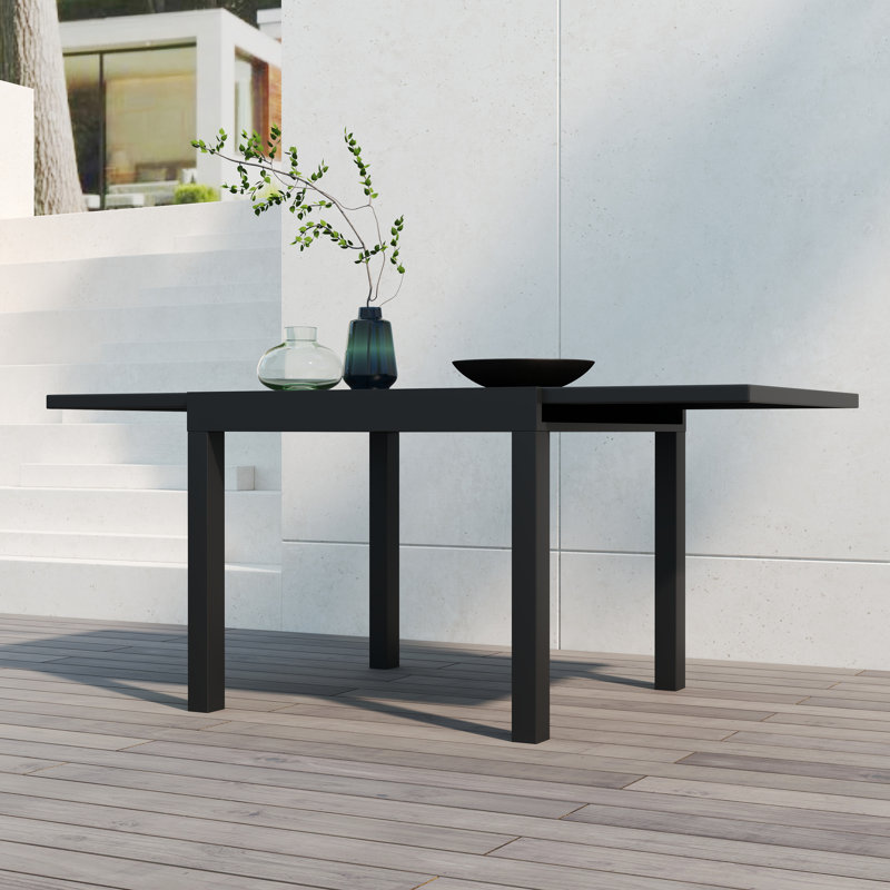 Table de salle à manger extensible rectangulaire en aluminium Colbe