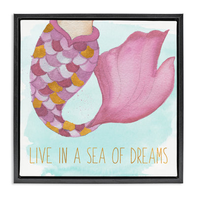 Sea Of Dreams Mermaid  Framed Floater Canvas Wall Art by Elizabeth Medley