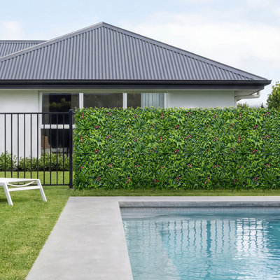 Artificial Plant Wall, 20 x 20 in Artificial Boxwood Panels, Greenery Backdrop Privacy Hedge Fence with Sun Protection, Fake Grass Wall Screen for Wedding, Indoor, Outdoor Garden, Backyard