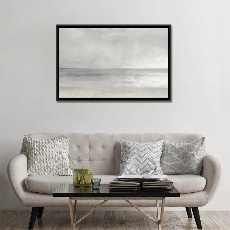 «Pastel Seascape II» par Christy Mckee, impression sur toile tendue, H 32 po x l 48 po, Toile encadrée, Black