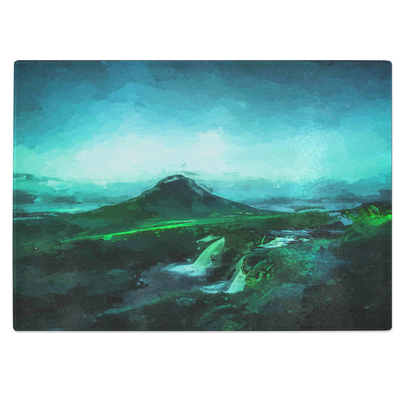Tempered Glass Waterfalls Chopping Board, 39 cm W x 28.5 cm L