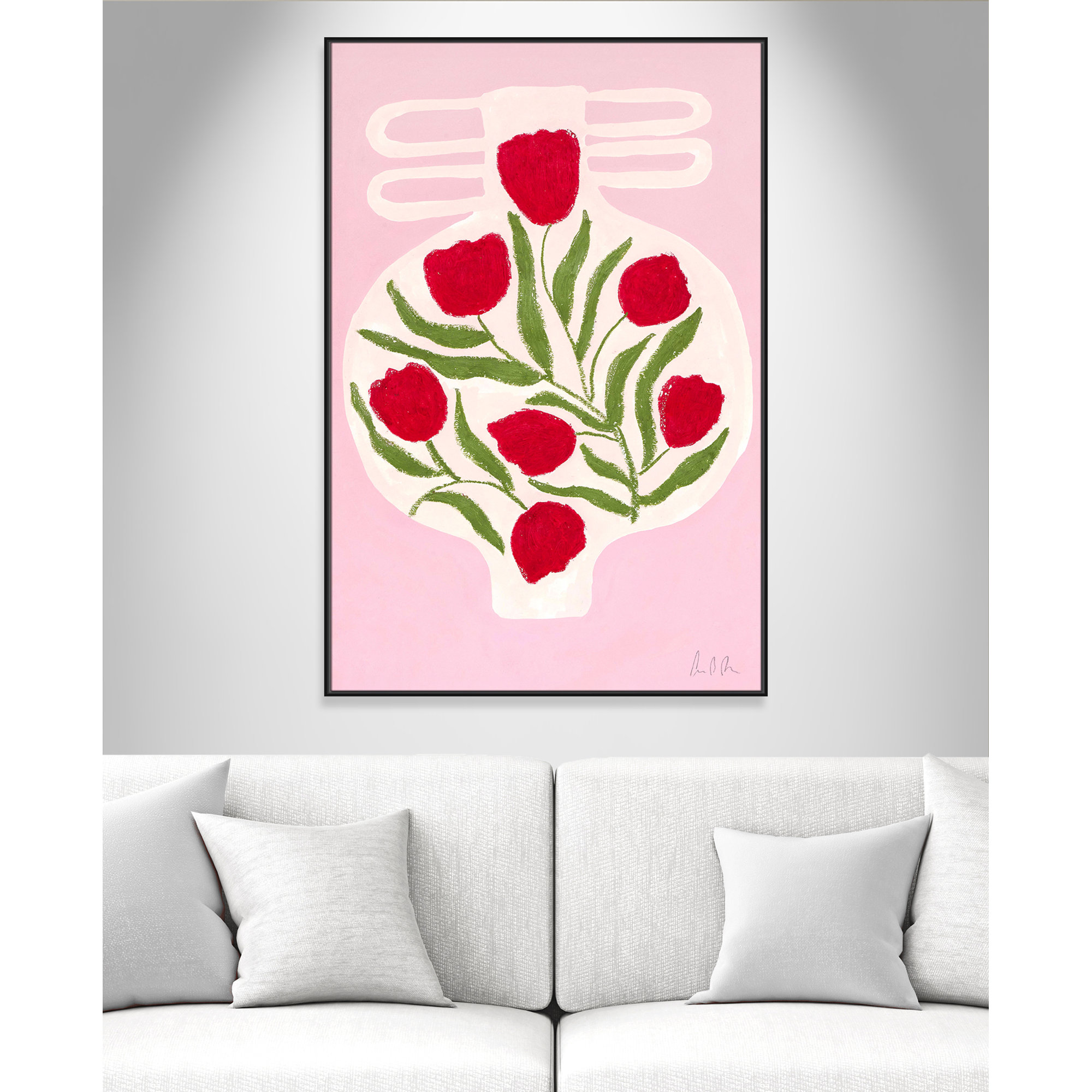 Vase No. 02 Print by Camilla Bergqvist, 61.5" H x 41.5" W, Black