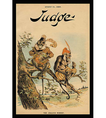 « juger magazine : the jealous singe », affiche rétro