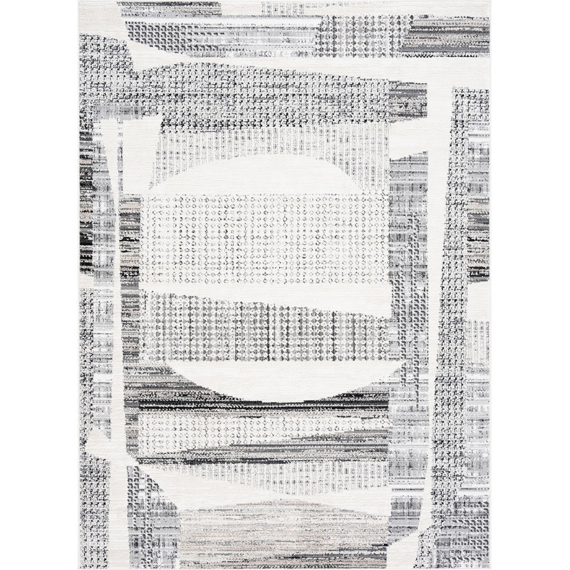 Mair Henry Contemporary High-Low Abstract Gray Indoor Area Rug, Rectangle 8' 10" x 12' 2"
