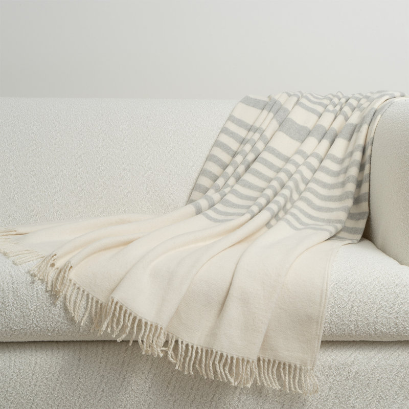 Nona Throw Blanket, Cream;Gray