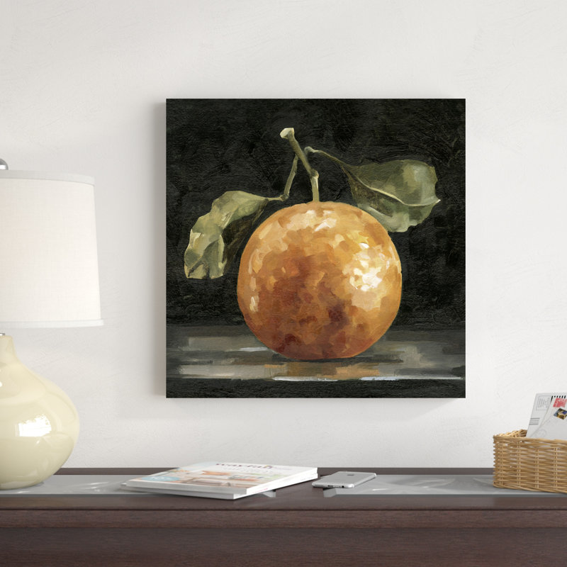 «Dark Orange Deux I» par Emma Caroline - peinture sur toile tendue, H 20 po x l 20 po