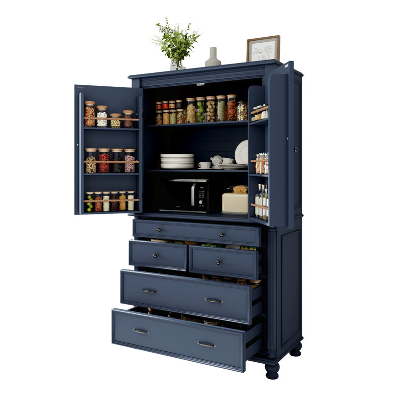Grande armoire de rangement autoportante, Bleu