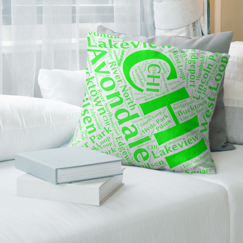 Housse de coussin en cuir Illinois Dist Quartiers, 26 po x 26 po, Vert