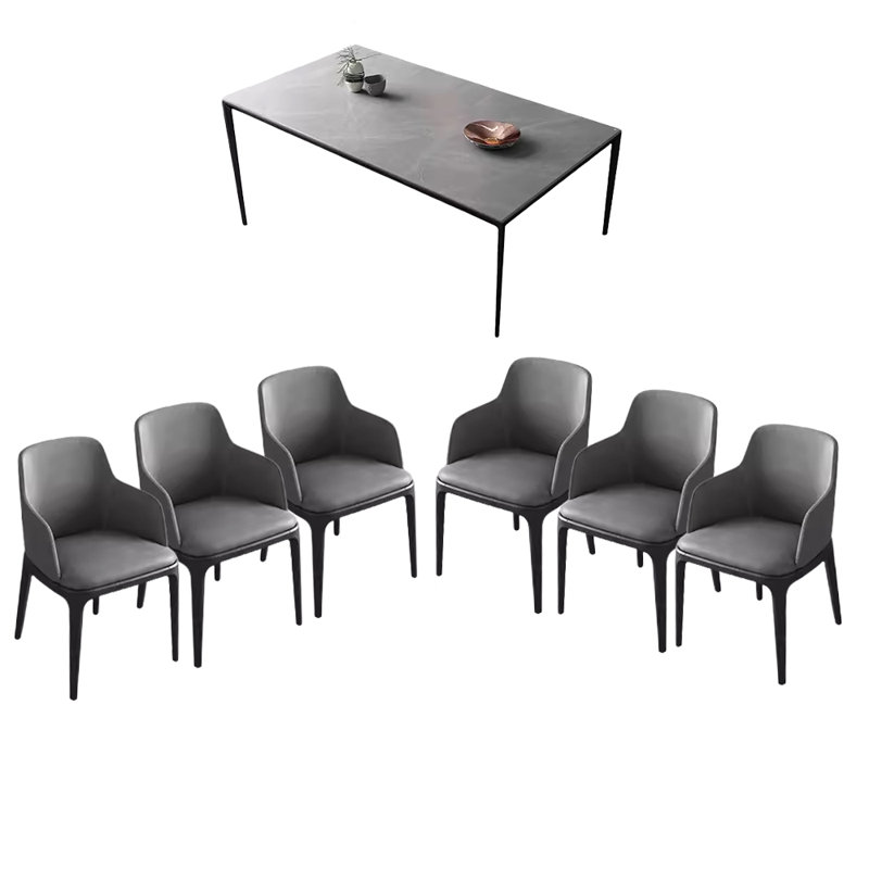 Ensemble de salle à manger rectangulaire moderne, H 29,52 po x L 62,99 po x l 35,43 po