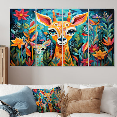 «Colorful Cute Animal Nursery II», art mural 4 pièces
