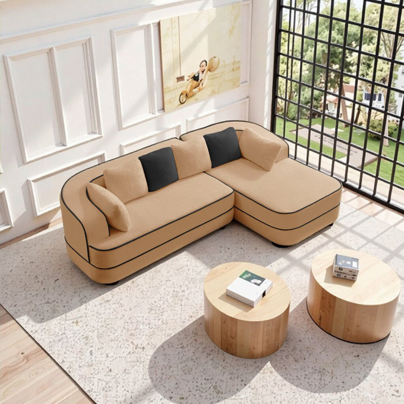 Canapé en velours modulaire Cloud-Like Teddy, Brun
