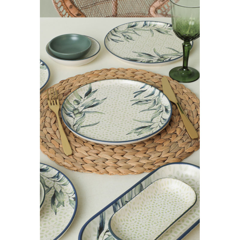 18-Piece Breakfast Set, 100% Ceramic, Antibacterial & Easy Clean | Includes 6 Cake Service Plates (8.7 in), 2 Large Platters (10.2 in & 6.3 in), 4 Sauce Bowls (5.1 in & 3.9 in) | Dishwasher & Microwave Safe, Perfect for Elegant Dining