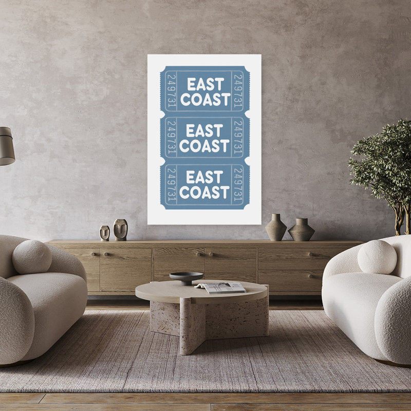 East Coast Travel billets, art abstrait de poissons côtier, H 48 po x l 32 po