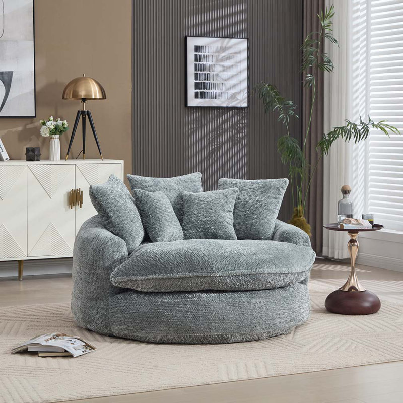 Canapé à billes avec éponge de haute qualité, Polyester gris