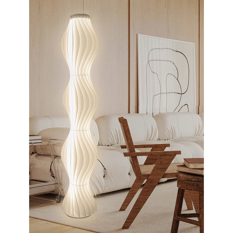 Lampe sur pied en fer et en acrylique de style rétro