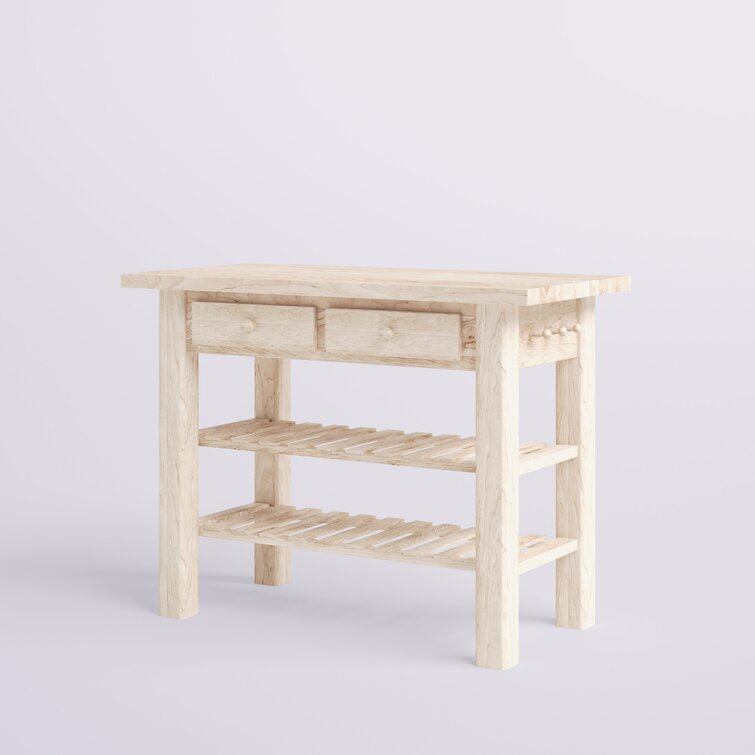 Supranowitz Kitchen Island with Butcher Block Top