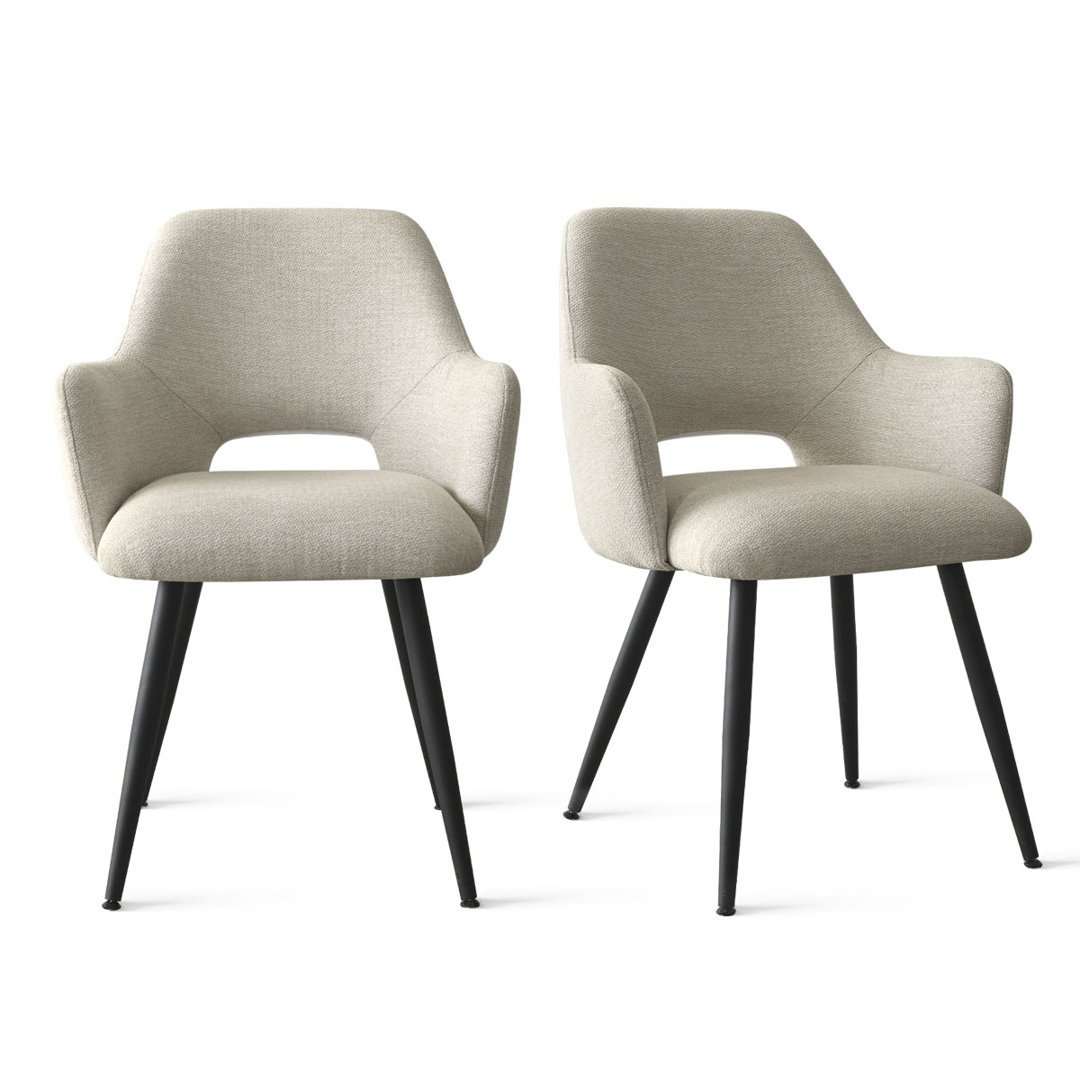 Matsuichi  Fabric Upholstered  Arm Chair (Set of 2) Corrigan Studio® Upholstery 