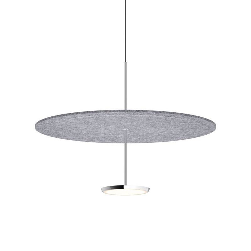 Sky Sound Pendant, Black, Stone Gray, 17.5" H x 32" W x 32" D