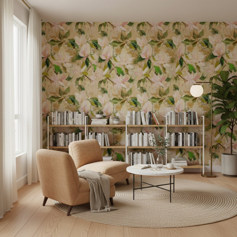 Papier peint floral abstrait abstrait mural
