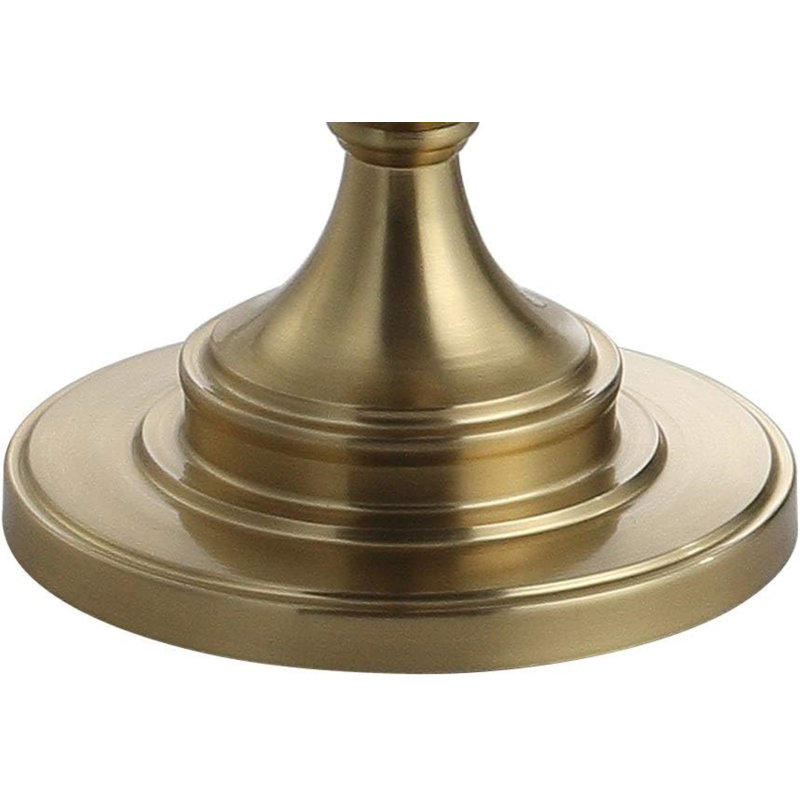 Cora 60" Antique Gold Metal/Glass LED Floor Lamp with Linen Shade