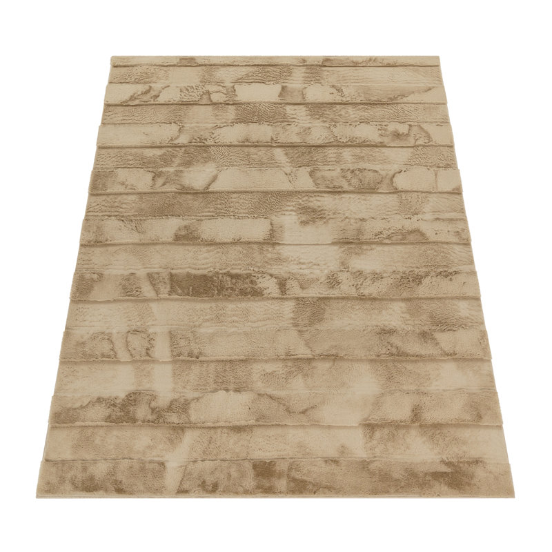 Pranvi Uniform Colour Area Rug, Rectangular 60cm x 100cm, Beige