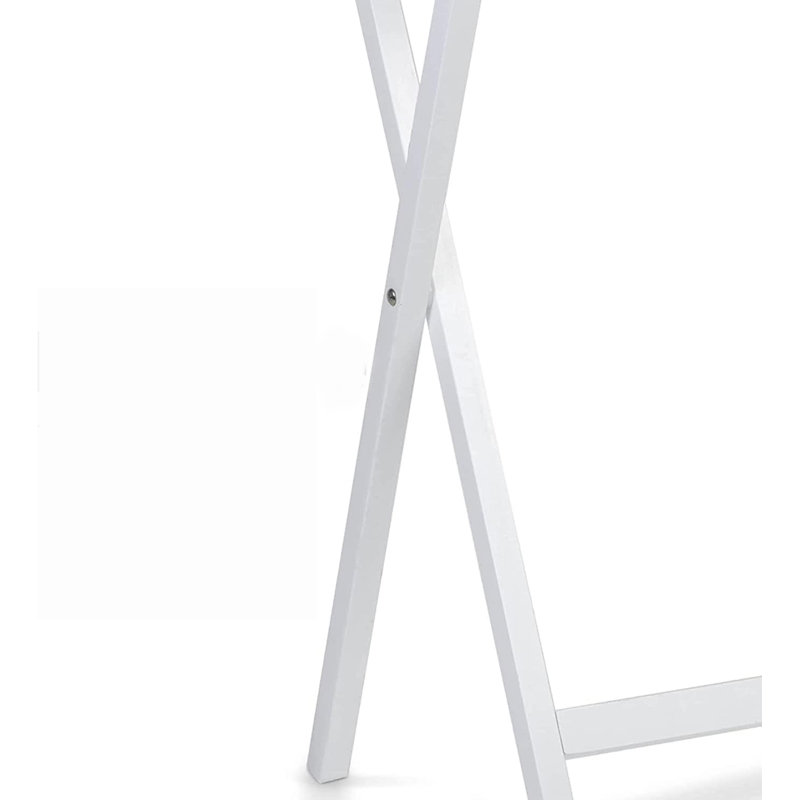 Rectangle Folding Portable  Snack Serving Tray Table, 2 Piece Set, White