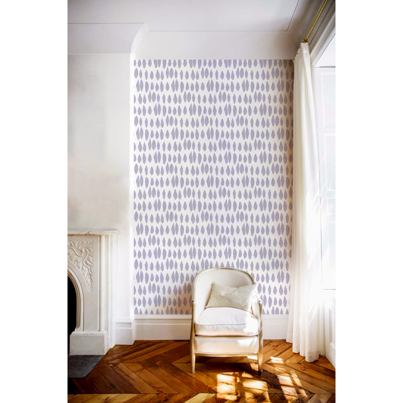 Lomé Cascade 10' L x 24" W Wallpaper Roll, Lavender, Premium Paper