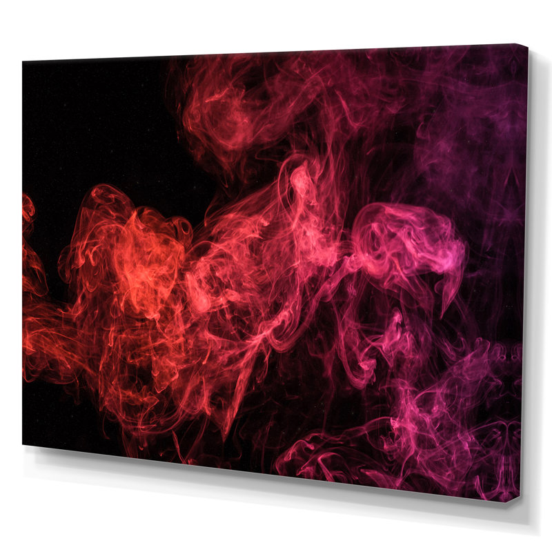 Rouge et noir tempête mystique - art mural moderne sur toile, H 12 po x l 20 po x P 1 po, Toile tendue