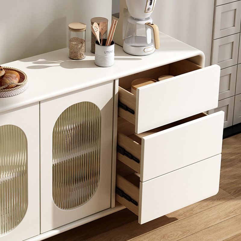 Frasher 55.1'' Sideboard, Clear/Ivory/White