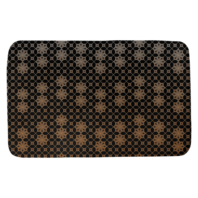 Tapis de bain en treillis Leffel, l 21 po x L 34 po, Dégradé orange