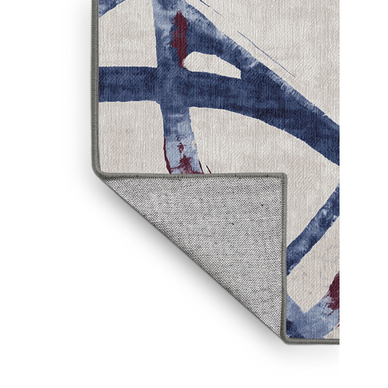 Machine Washable Gray Area Rug, Rectangle 5' x 7'