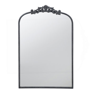 Classic Design Mirror with and Baroque Inspired Frame for Bathroom, Entryway Console Lean Against Wall