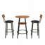 Ensemble de table de bar et de chaises 3 pièces, petite table de salle à manger pour 2 personnes avec rangement à 2 niveaux et 2 tabourets de bar rembourrés en polyuréthane pour la cuisine, la salle à manger, le salon, le bar, le café, le coin petit espace, rustique