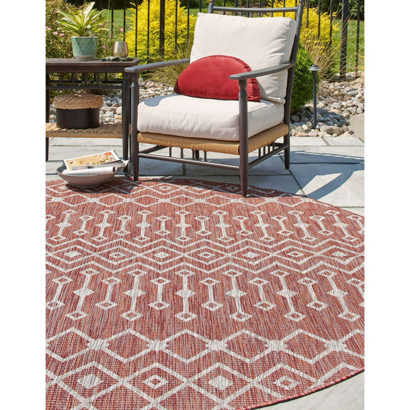 Julieta Geometric Indoor / Outdoor Rug, Round 13'